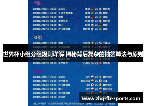 世界杯小组分组规则详解 揭秘背后复杂的抽签算法与原则